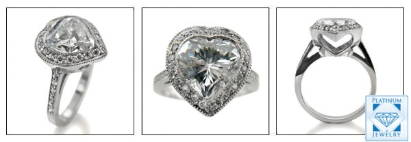 Heart shaped cubic zirconia engagement rings